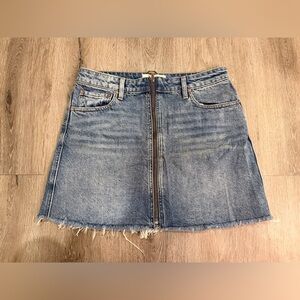We The Free Light Blue Denim Mini Skirt